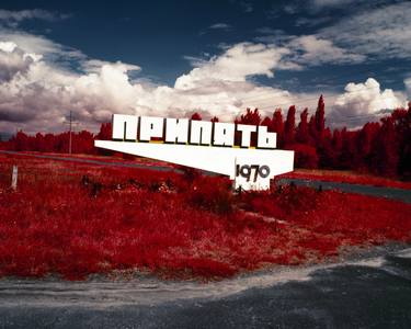 Saatchi Art Artist Ed Thompson; Photography, “Pripyat Sign, Chernobyl. From The Unseen: An Atlas of Infrared Plates - Limited Edition 2 of 12” #art