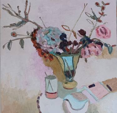 Original Expressionism Floral Paintings by Fiona Scheibl