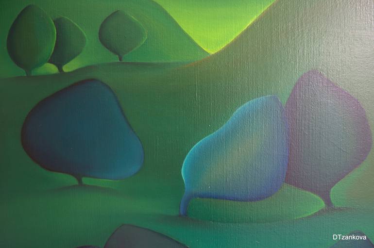Original Abstract Landscape Painting by D Tzankova