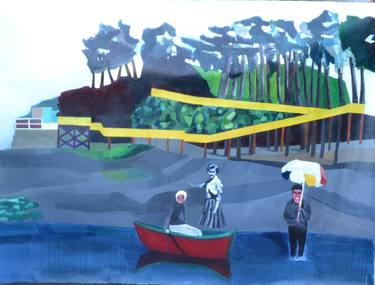 Original Boat Painting by Camila Rojas