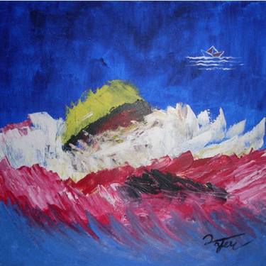 Original Abstract Sailboat Paintings by selami yıldırım