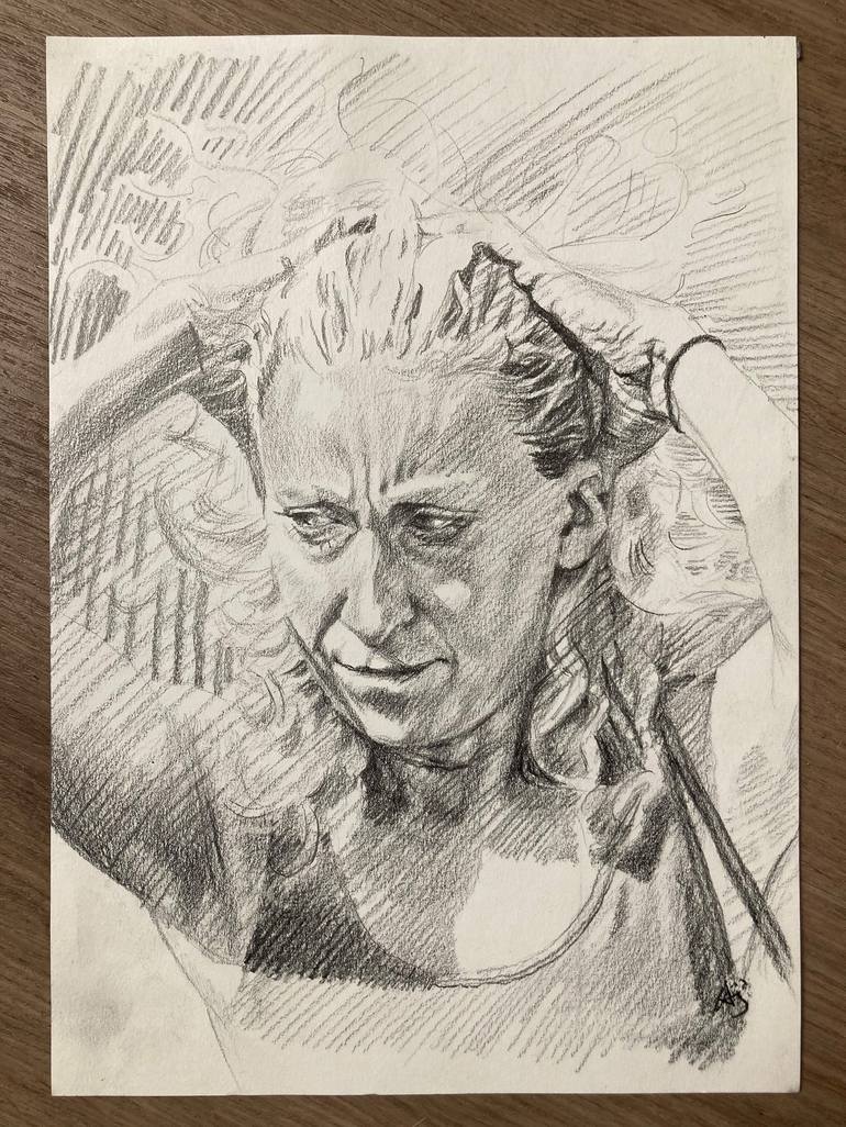 Original Black & White People Drawing by Axel Saffran