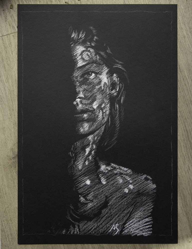 Original Black & White People Drawing by Axel Saffran