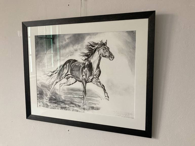 Original Figurative Horse Drawing by Axel Saffran