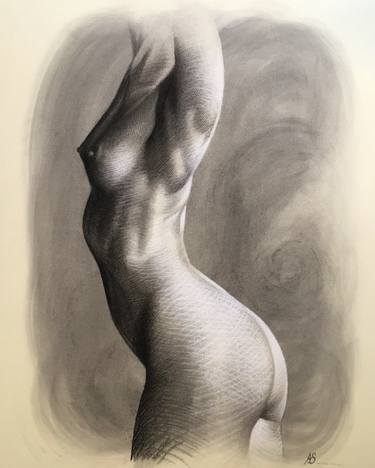 Original Figurative Nude Drawings by Axel Saffran
