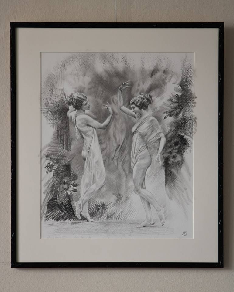 Original Expressionism Classical mythology Drawing by Axel Saffran