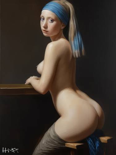 Original Algorithmic Nude Mixed Media by Jacob Hitt