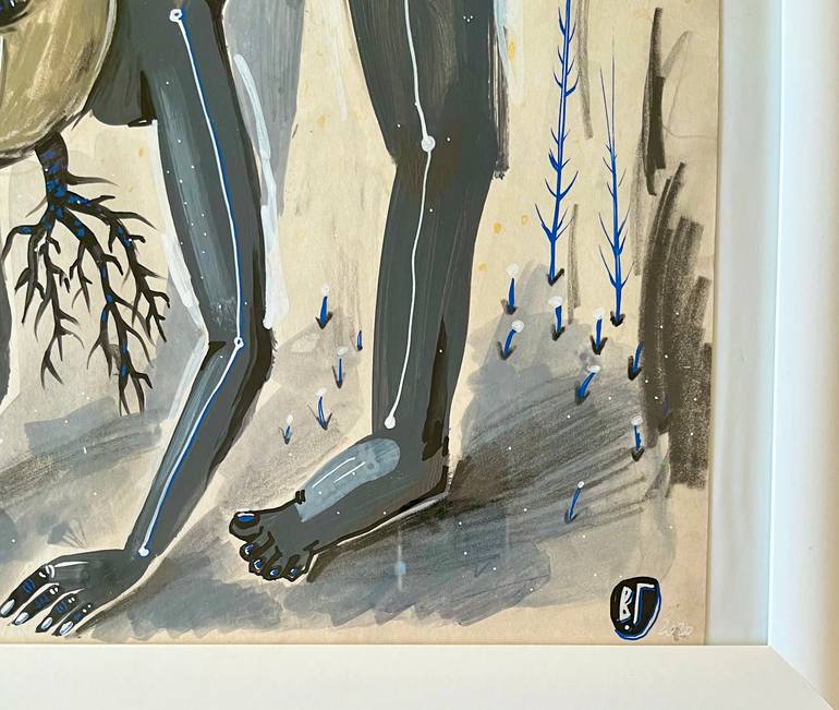 Original Color Field Painting Abstract Drawing by Viktoria Georgieva Mouse