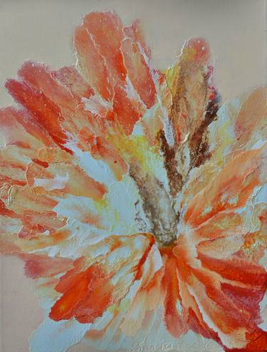 Original Abstract Floral Paintings by Inanda Page