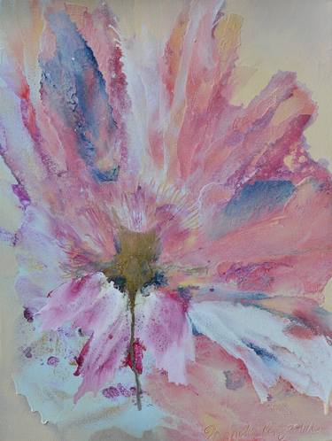 Original Abstract Expressionism Floral Paintings by Inanda Page