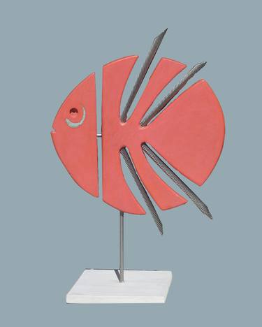 Original Abstract Expressionism Fish Sculpture by Antoine CHAPON
