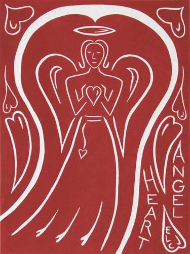 Heart Angel (red) Original Print 1/4 thumb