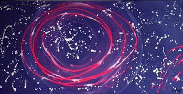 Purple Galaxy Abstract Acrylic on Canvas thumb