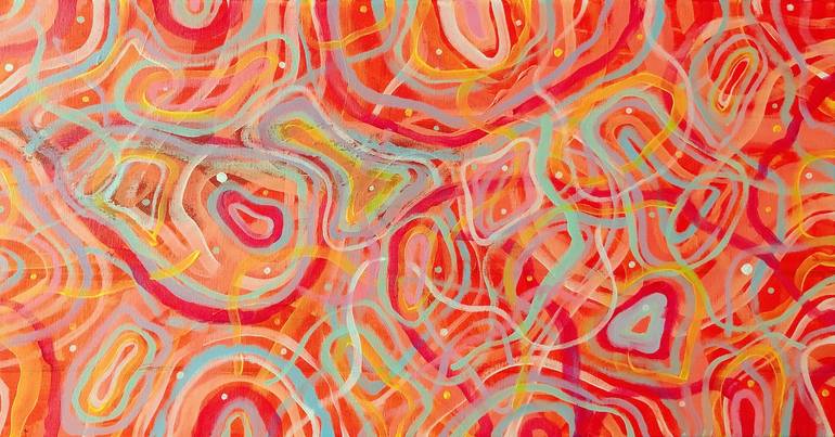 Original Abstract Painting by Paige Dasol Kim | Abstract Art on Canvas | Dancing In The Sunset