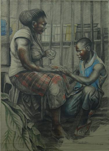 Original Figurative Interiors Drawings by Abinoro Akporode Collins