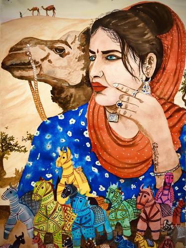 Original Modern People Paintings by RajKumar Gade