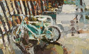 Original Figurative Bicycle Paintings by Lisa Takahashi