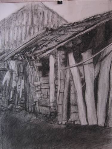 Original Documentary Rural life Drawings by Eva Csontos