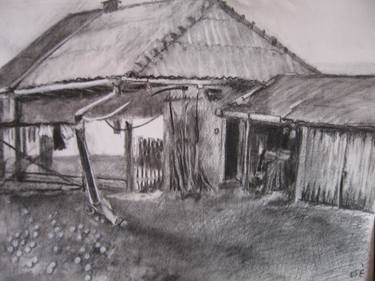 Original Documentary Rural life Drawings by Eva Csontos