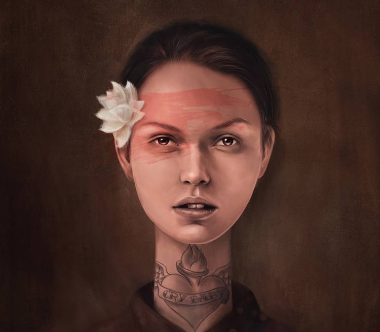 Original Figurative Portrait Digital by Krisztián Tejfel