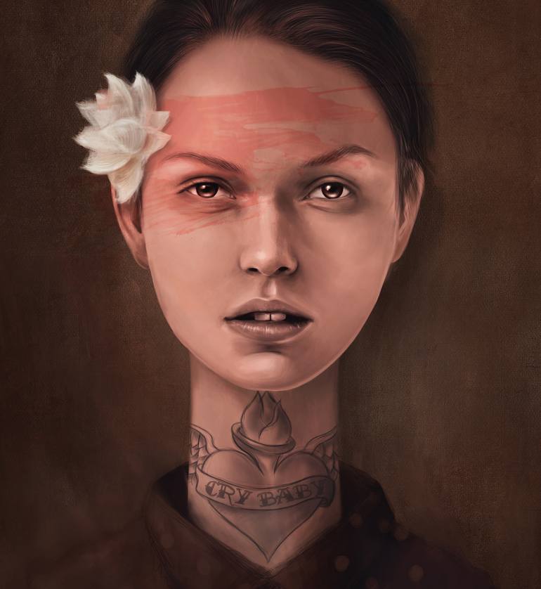 Original Figurative Portrait Digital by Krisztián Tejfel