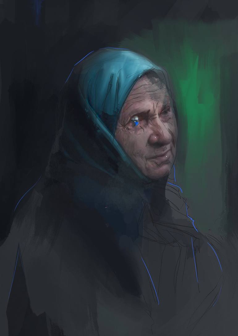 Original Figurative Portrait Digital by Krisztián Tejfel