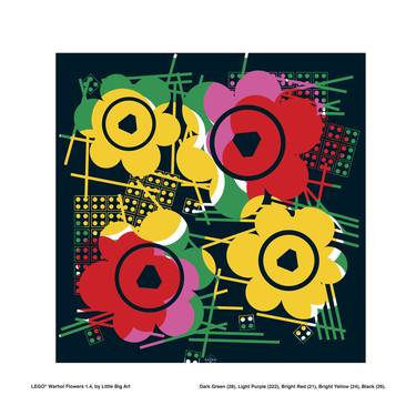 Original Pop Art Floral Mixed Media by Little Big Art by Andy Morris
