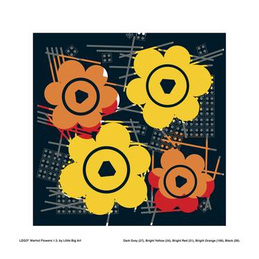 Original Pop Art Floral Mixed Media by Little Big Art by Andy Morris
