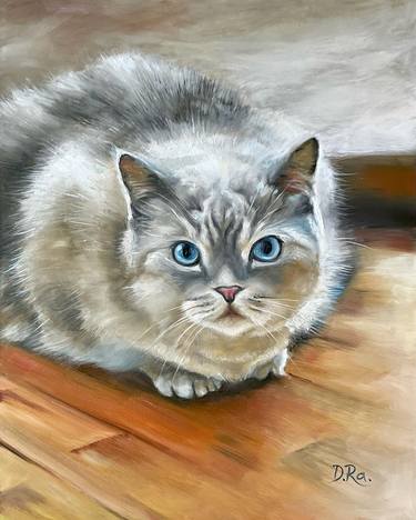 Print of Fine Art Cats Paintings by Diana Ra