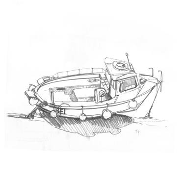 Original Boat Drawing by Anthony Greentree