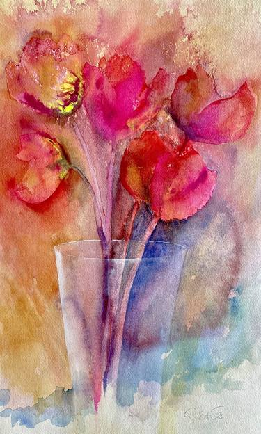 Original Expressionism Floral Paintings by Gesa Reuter