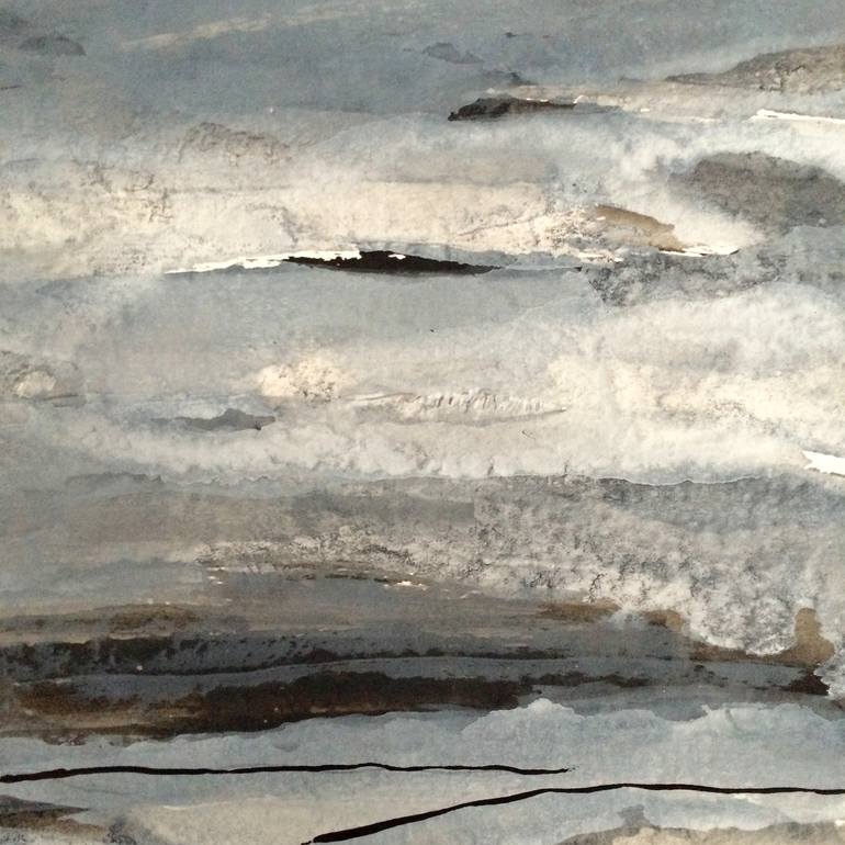 Stormy Grey Sea 3 Painting by Gesa Reuter | Saatchi Art