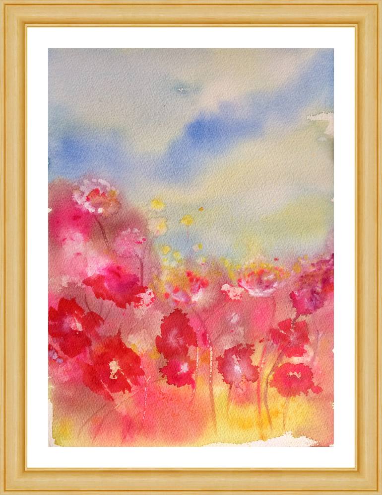 Original Abstract Garden Painting by Gesa Reuter