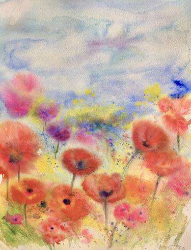 Original Abstract Floral Paintings by Gesa Reuter