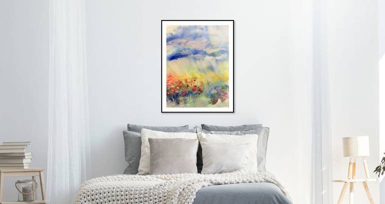 Original Abstract Floral Painting by Gesa Reuter