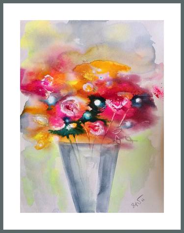 Original Abstract Botanic Paintings by Gesa Reuter