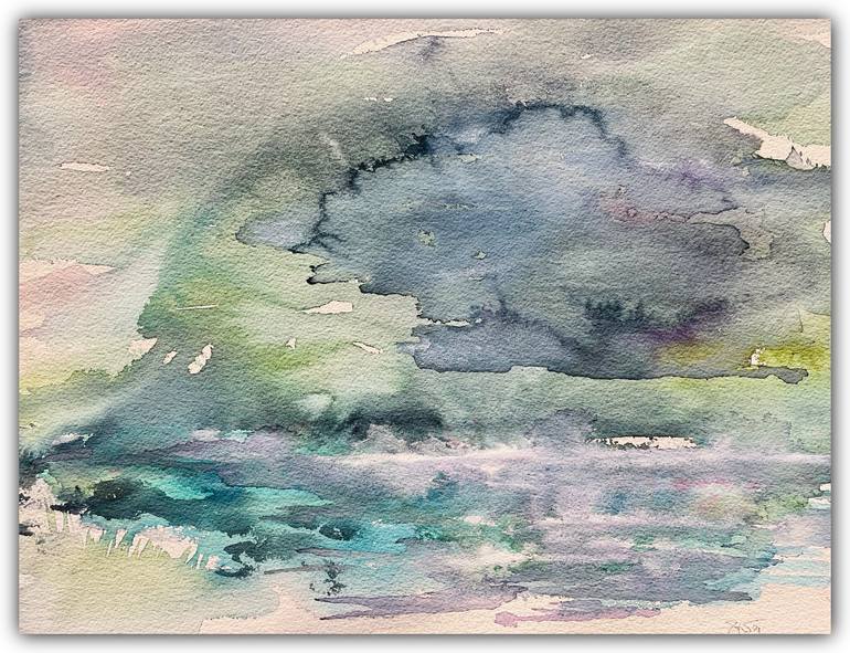 Original Landscape Painting by Gesa Reuter | Abstract Art on Paper | The Way I Keep Thinking Of You