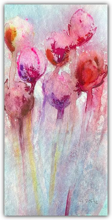 Original Abstract Floral Paintings by Gesa Reuter