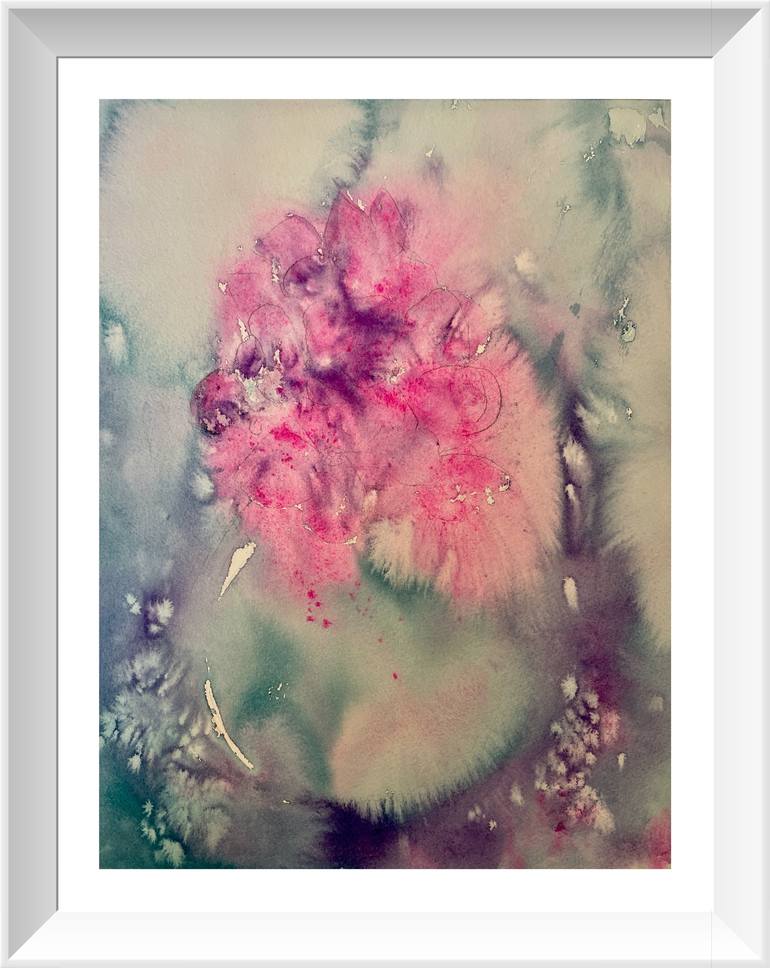 Original Abstract Floral Painting by Gesa Reuter