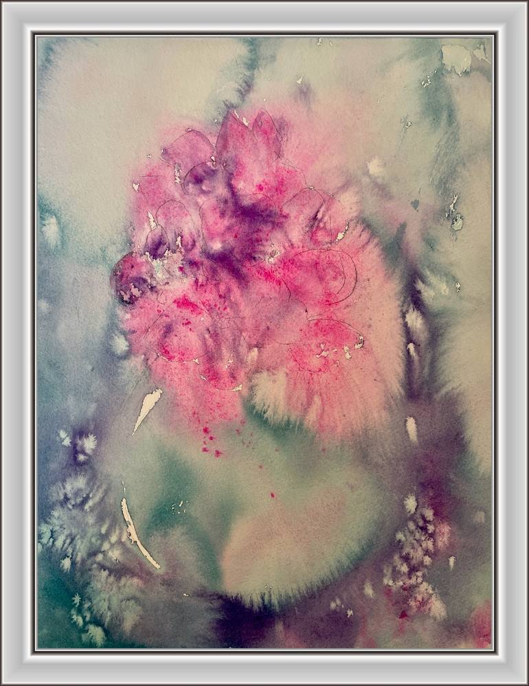 Original Abstract Floral Painting by Gesa Reuter