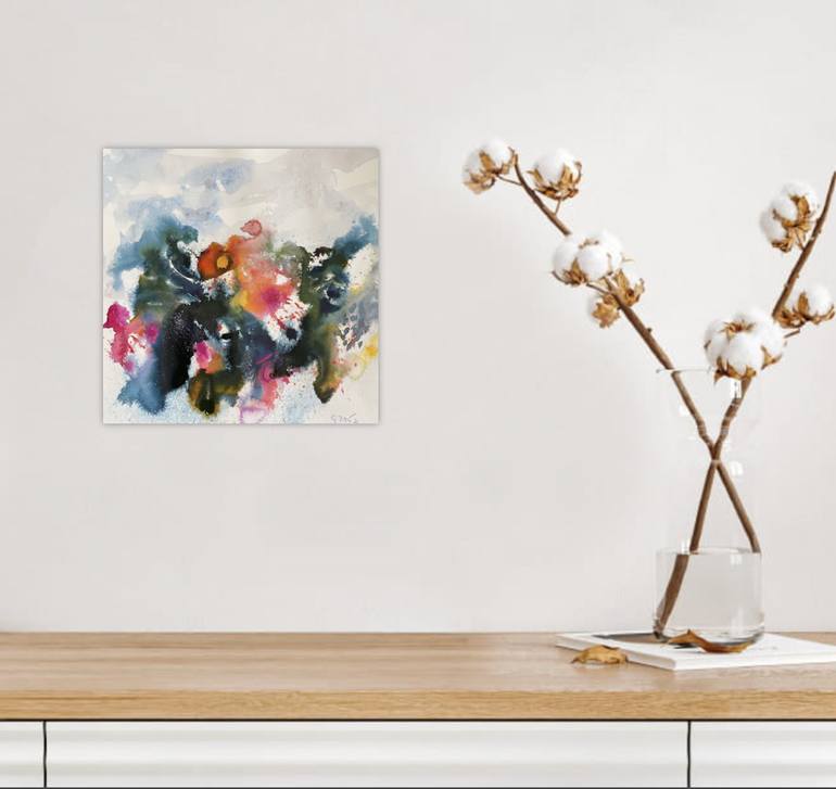 Original Abstract Floral Painting by Gesa Reuter