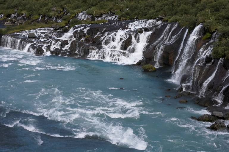 Original Landscape Photography by Sigitas Baltramaitis | Impressionism Art on Paper | Barnafoss -- The Children's Falls of Iceland