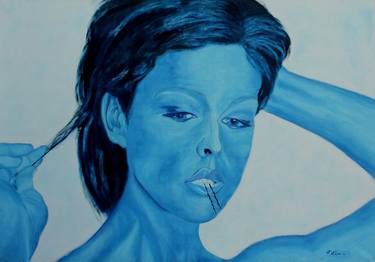 Erotic model Tera Patrick in blue thumb