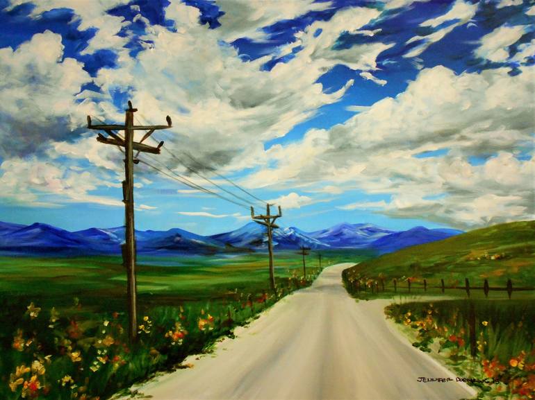 The Road to Lost Creek Painting by Jennifer Doehring | Saatchi Art
