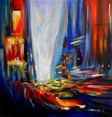 Original Abstract Expressionism Cities Paintings by Jennifer Doehring