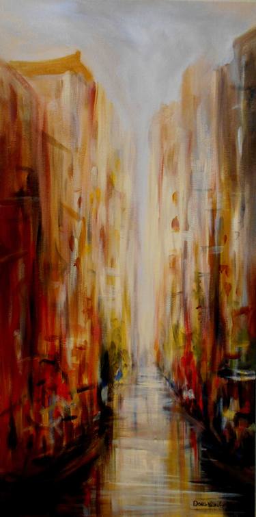 Original Abstract Expressionism Cities Paintings by Jennifer Doehring