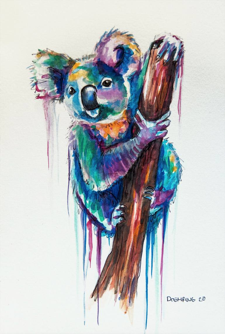 Colorful Koala, Fine Art Print