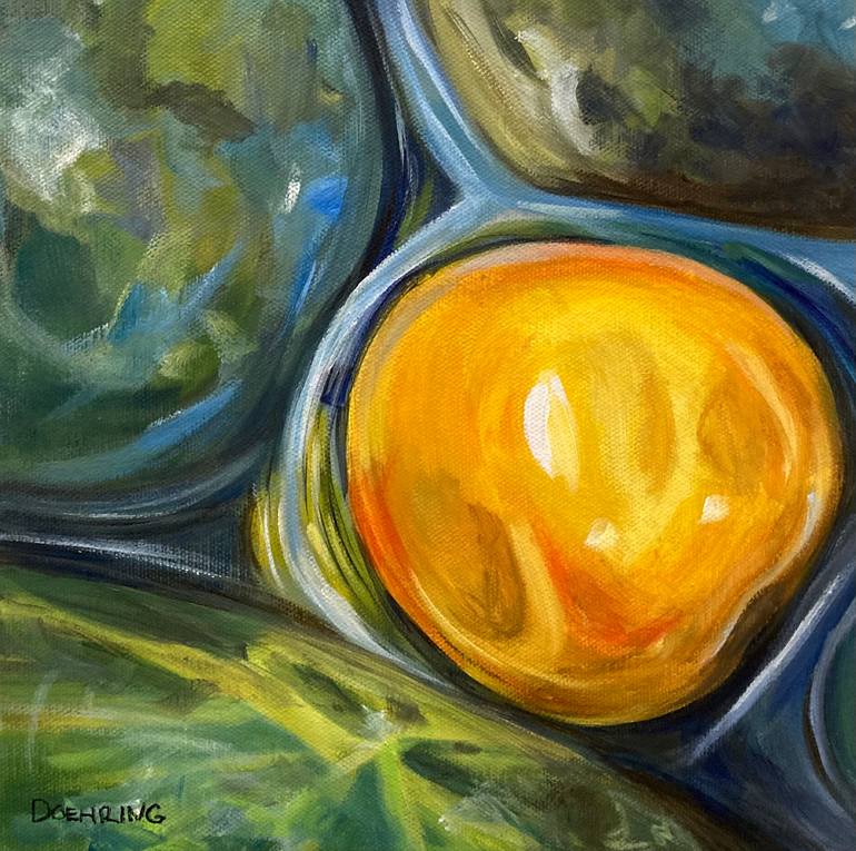 Little Yellow Stone Painting by Jennifer Doehring | Saatchi Art