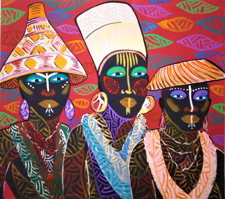 African Models Painting by Gerardo La Porta | Saatchi Art