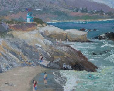 Original Photorealism Beach Paintings by Lisa Mahony